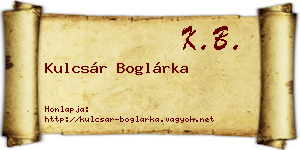 Kulcsár Boglárka névjegykártya