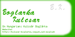 boglarka kulcsar business card